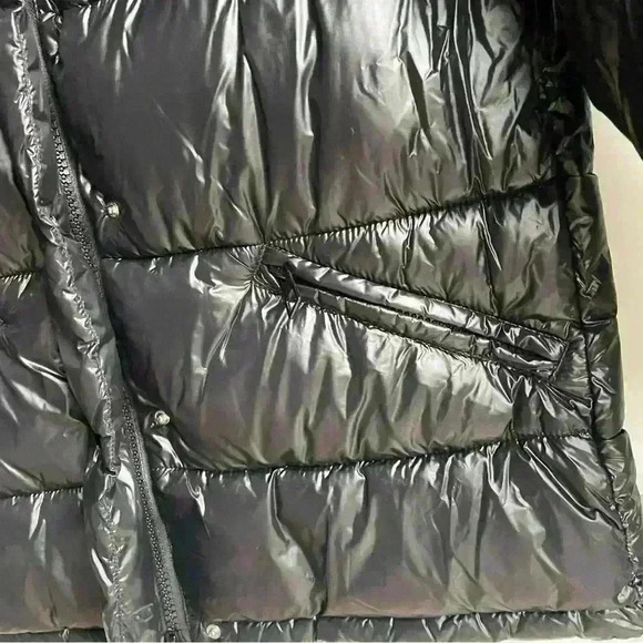 MANGO Quilted Puffer  Winter Jacket 'Aspen' Shiny Black size S - Picture 8 of 16